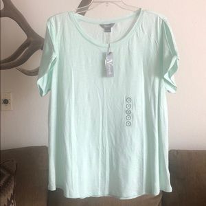 Cold Shoulder Mint Tee